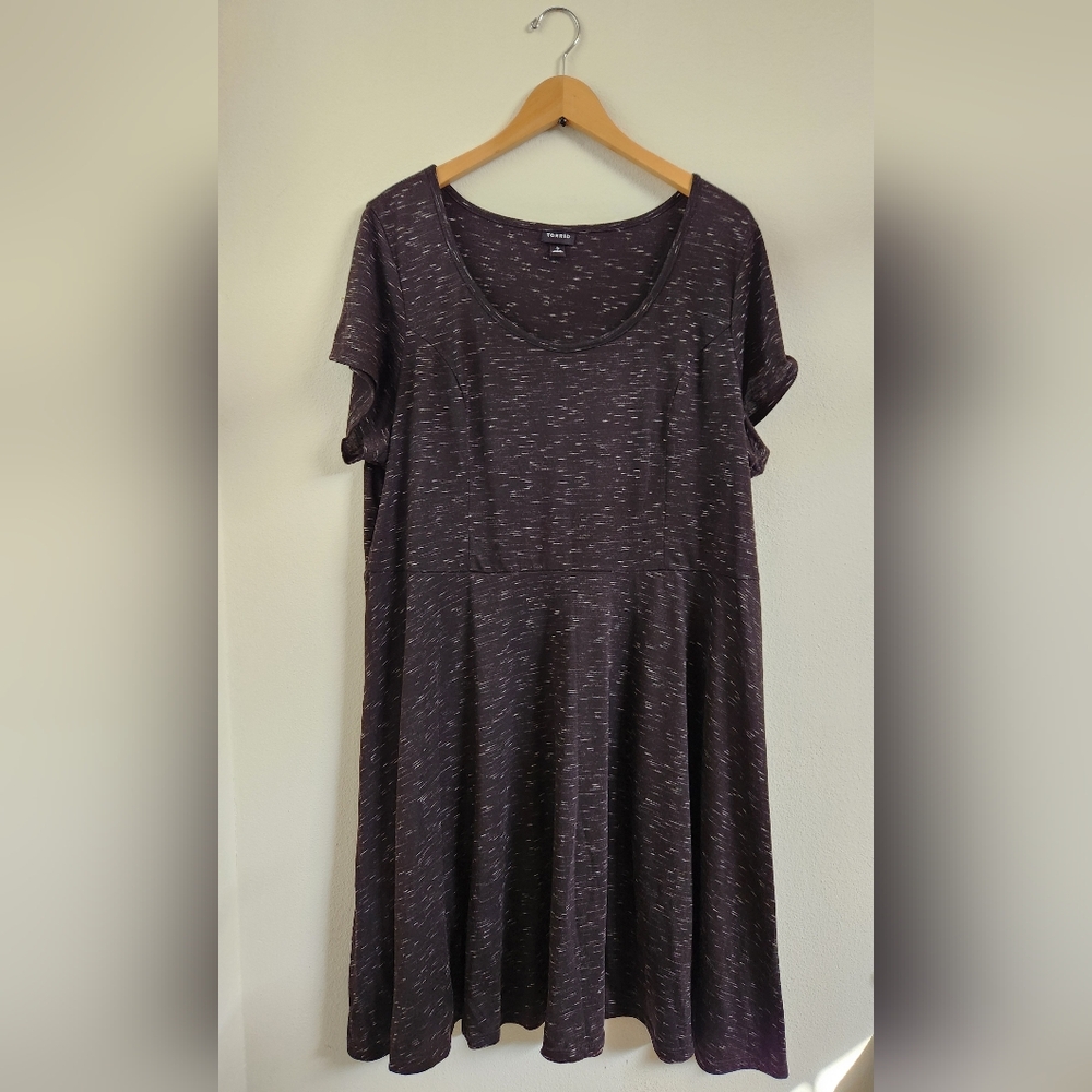 Torrid Women's Dress Short Sleeve‎ Jersey Skater Black White Size 3X